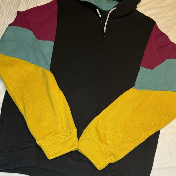 Urban Outfitters Colorblock Hoodie Sweatshirt Small Oversized Multicolor Retro - Picture 3 of 13